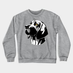 Stunning and Cool Bloodhound Monochrome and Gold Portrait for Father's Day Crewneck Sweatshirt